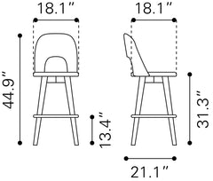 Anton Barstool (Set of 2) Walnut & Dark Gray