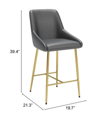 Madelaine Counter Chair Gray & Gold