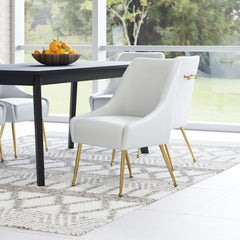 Madelaine Dining Chair White & Gold