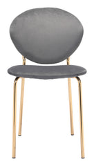 Clyde Dining Chair (Set of 2) Dark Gray & Gold