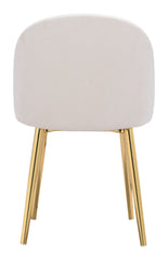 Cozy Dining Chair (Set of 2) Cream & Gold