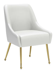 Madelaine Dining Chair White & Gold