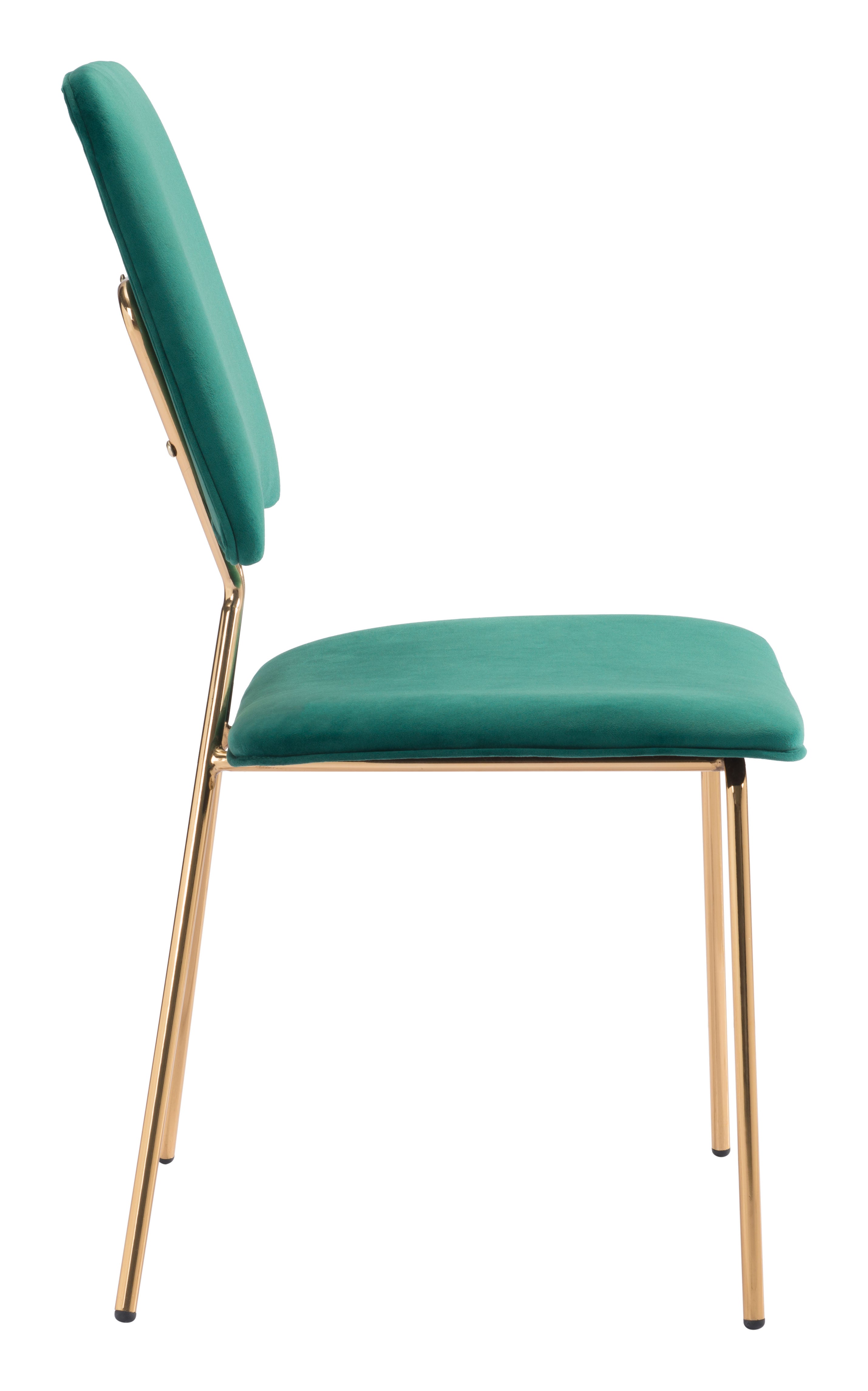 Chloe Dining Chair (Set of 2) Green & Gold