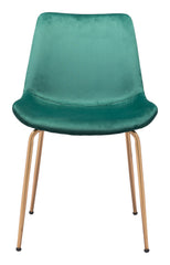 Tony Dining Chair (Set of 2) Green & Gold
