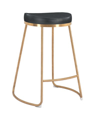 Bree Counter Stool (Set of 2) Black & Gold