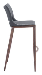 Ace Bar Chair (Set of 2) Dark Gray & Walnut