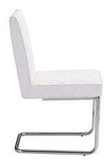 Quilt Armless Dining Chair (Set of 2) White