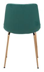 Tony Dining Chair (Set of 2) Green & Gold