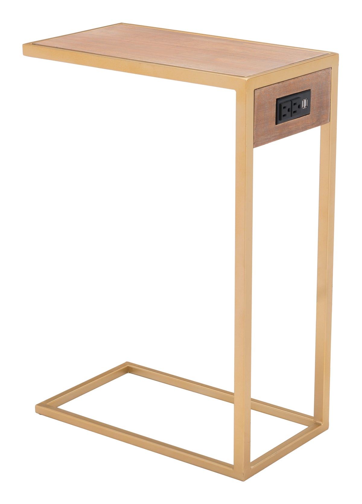 Ike Side Table Brown & Gold