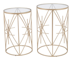 Set of 2 Hadrian Side Tables Gold