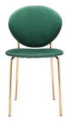 Clyde Dining Chair (Set of 2) Green & Gold