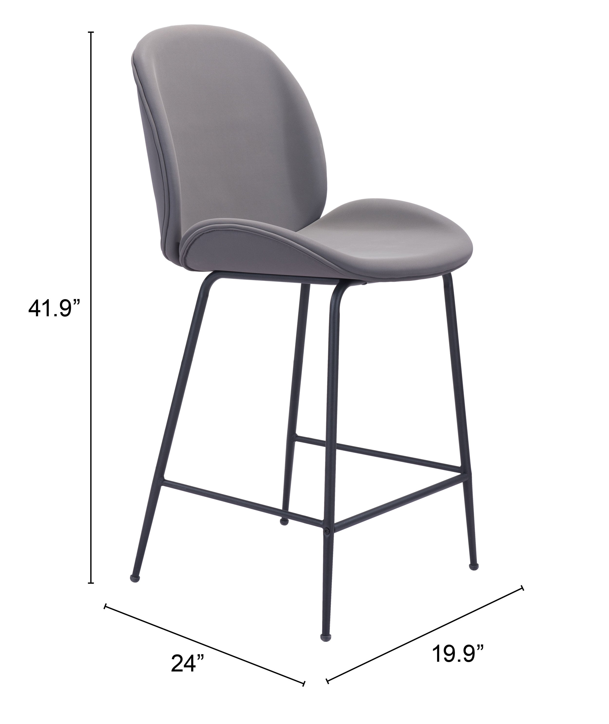 Miles Counter Chair Gray