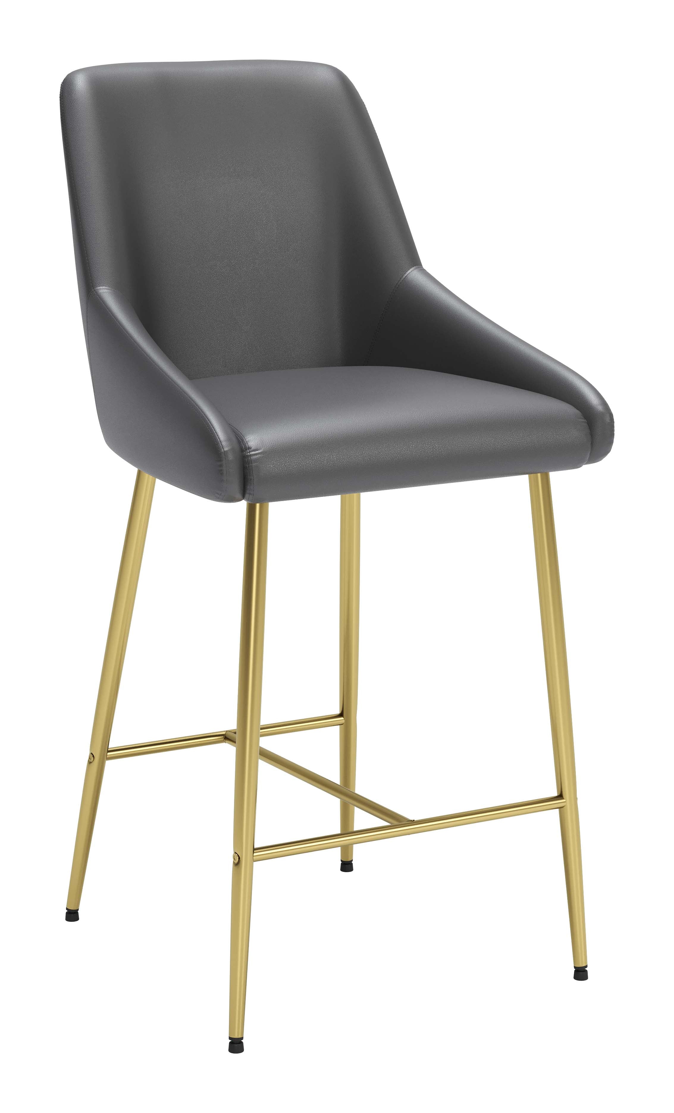 Madelaine Counter Chair Gray & Gold