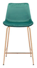 Tony Counter Chair Green & Gold