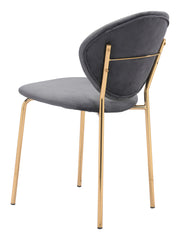 Clyde Dining Chair (Set of 2) Dark Gray & Gold