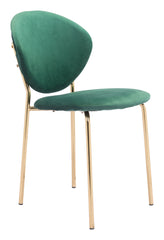 Clyde Dining Chair (Set of 2) Green & Gold