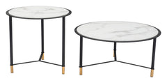 Set of 2 Davis Coffee Tables White & Black