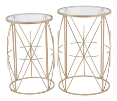 Set of 2 Hadrian Side Tables Gold