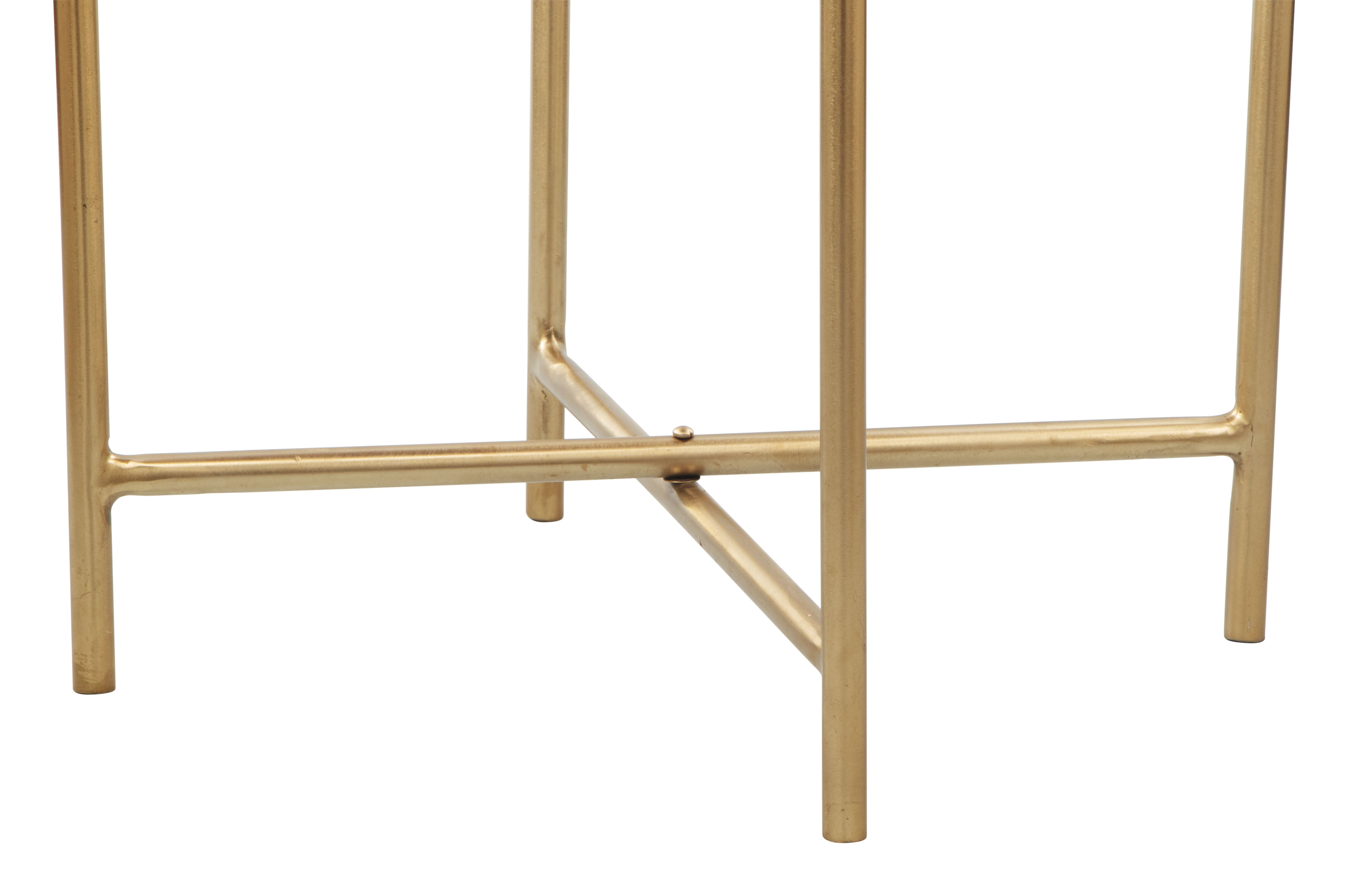 David Side Table Gray & Gold