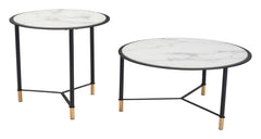 Set of 2 Davis Coffee Tables White & Black