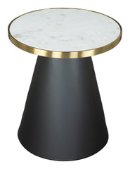 Fusion Side Table White, Gold & Black
