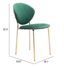 Clyde Dining Chair (Set of 2) Green & Gold