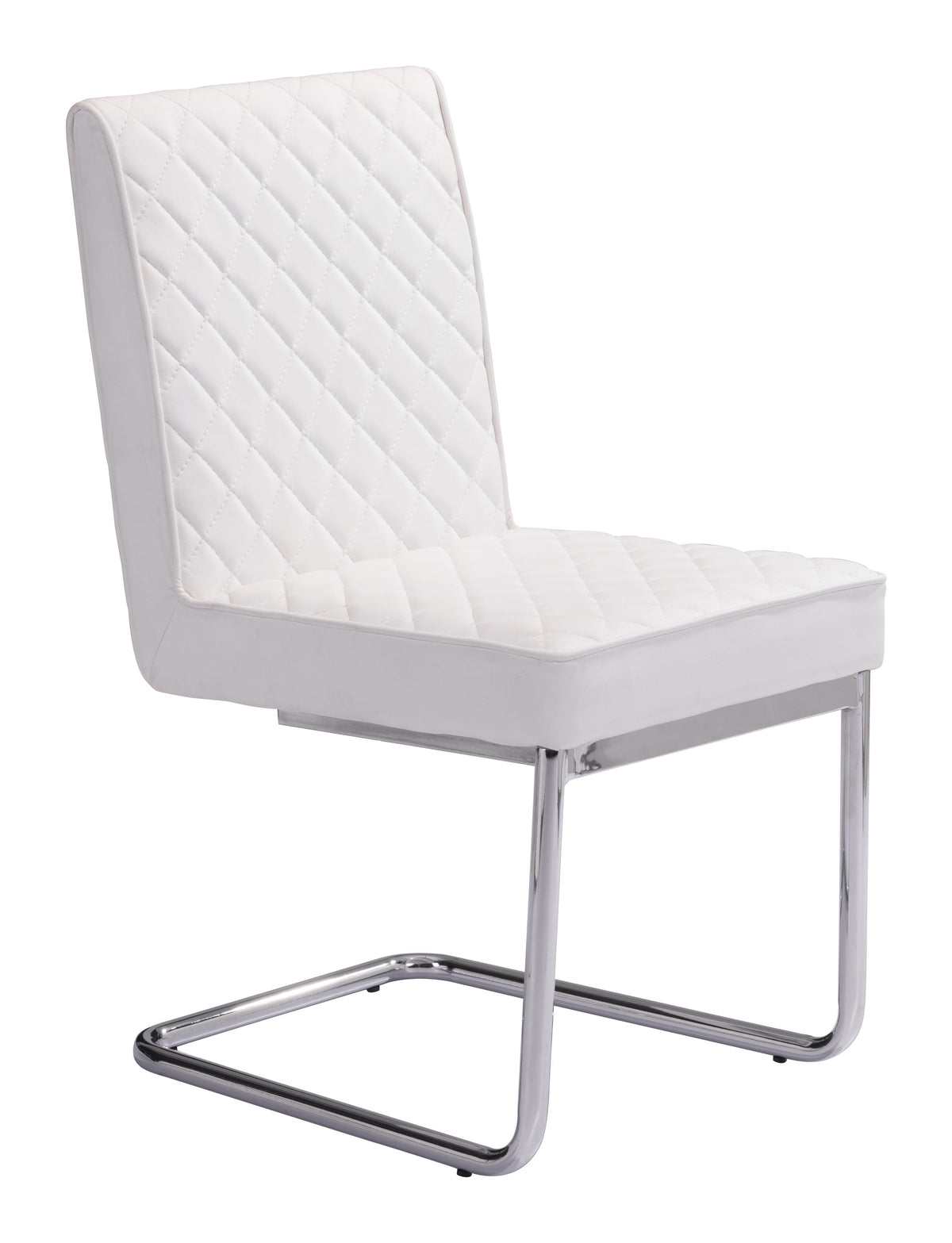 Quilt Armless Dining Chair (Set of 2) White
