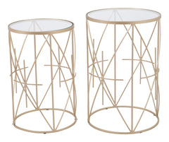 Set of 2 Hadrian Side Tables Gold