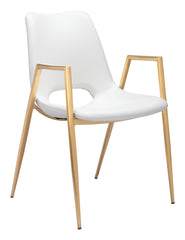 Desi Dining Chair (Set of 2) White & Gold