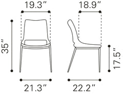 Ace Dining Chair (Set of 2) Gray & Walnut