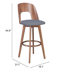 Anton Barstool (Set of 2) Walnut & Dark Gray