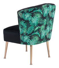 Tonya Accent Chair Black & Tropical Print