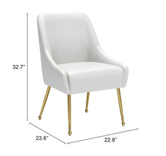 Madelaine Dining Chair White & Gold