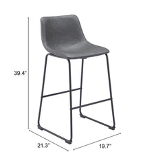 Smart Bar Chair (Set of 2) Charcoal