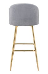 Cozy Bar Chair Gray & Gold