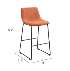 Smart Bar Chair (Set of 2) Burnt Orange